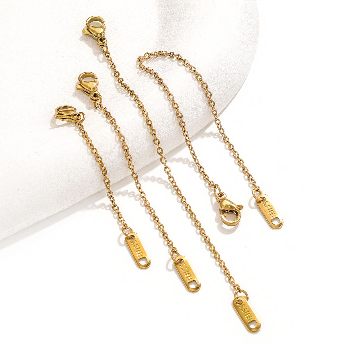 DIY Jewelry Accessories Classification 10 PCS/Package Quantity 10 PCS/Package 105mm 55MM 75mm 304 Stainless Steel Solid Color Extension Chain
