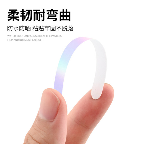 Car wheel hub reflective stickers electric vehicle motorcycle tire warning stickers personalized creative rainbow luminous decorative car stickers