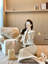 冬季新款小香风毛毛边套装裙女名媛气质半身裙两件套