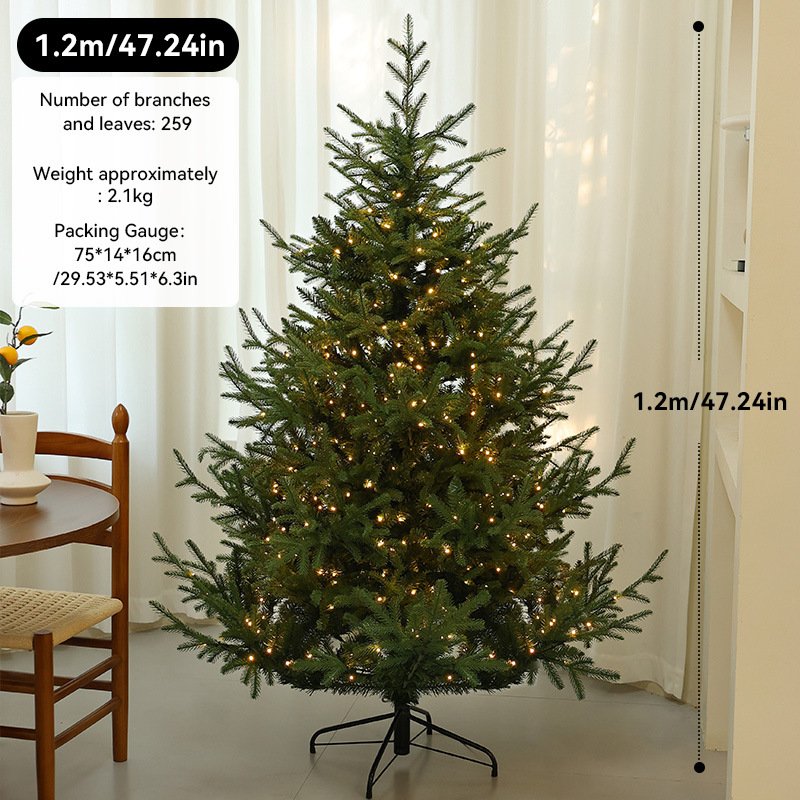 Árbol de Navidad artificial de abeto con luces para exteriores