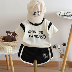 Summer Children's Clothing Panda Set Cute Shorts Casual Kids Apparel Boys Summer Children's Clothing Chinese Style