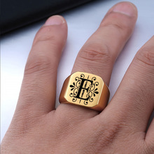 Y 23640 26-letter titanium steel ring 26 ��ĸ�Ѹֽ�ָ