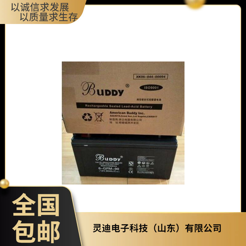 BUDDY蓄电池6-GFM-90 宝迪电池12V90AH消防直流屏 UPS不间断电源