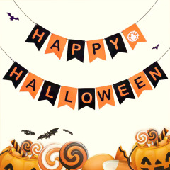 ハロウィーン三角吊り旗フェルト色旗誕生日パーティー花子供部屋幼稚園飾りクリスマス旗