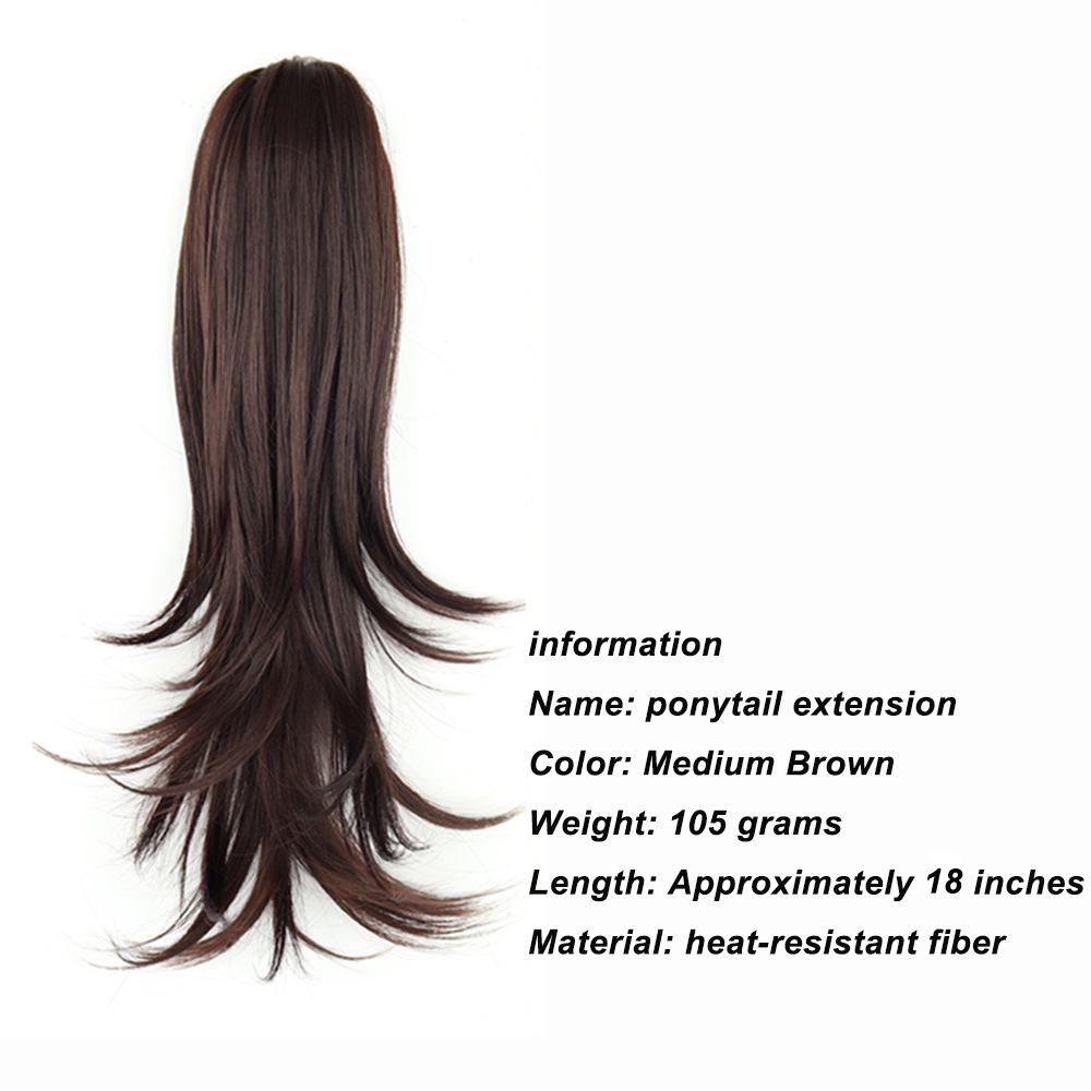 Perucas de caballo para mujeres multicapa de fibra química de cola de caballo agarrando clip de cola de caballo a través de Europa y América