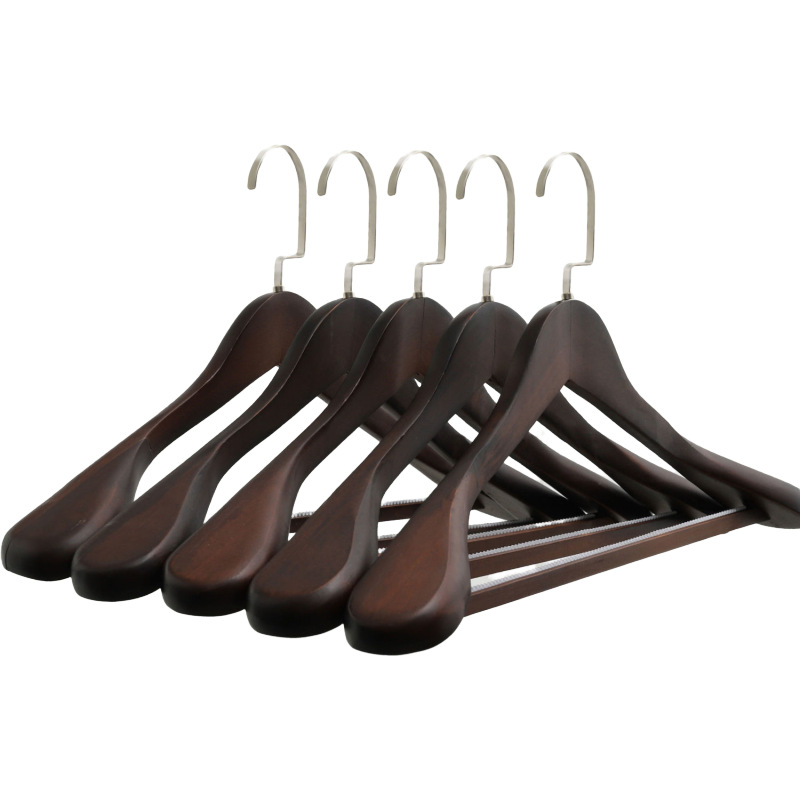 Percha de ropa de madera de hombro ancho de madera maciza percha de traje sin costuras abrigo de ropa de hombre percha de ropa de tienda de ropa percha de madera para el hogar
