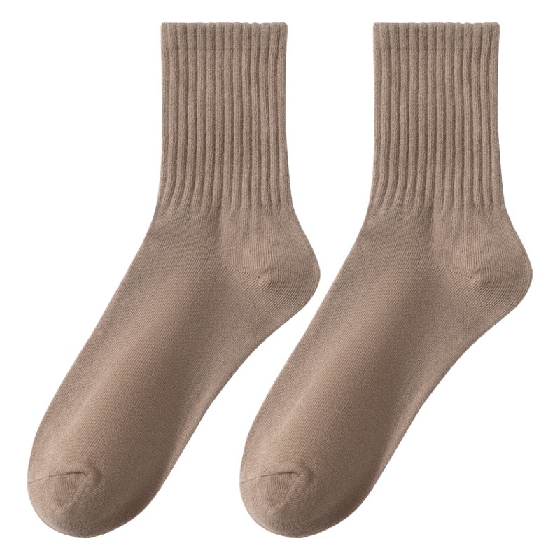 Calcetines de algodón puro para mujer de primavera y otoño, resistentes al olor y absorbentes del sudor, calcetines a media pantorrilla, calcetines de algodón sin costuras y antibolitas, calcetines Zhuji al por mayor.