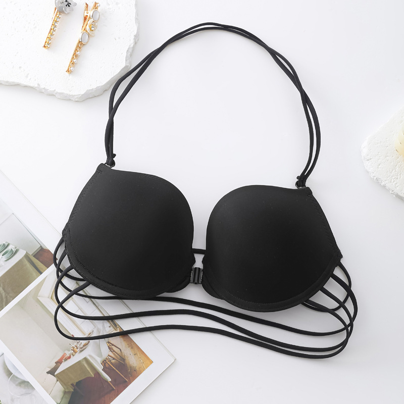 Shantou sujetador de hebilla frontal cintura de cuello sexy ropa interior de espalda pequeña pecho grueso reunido sujetador de moda para chicas