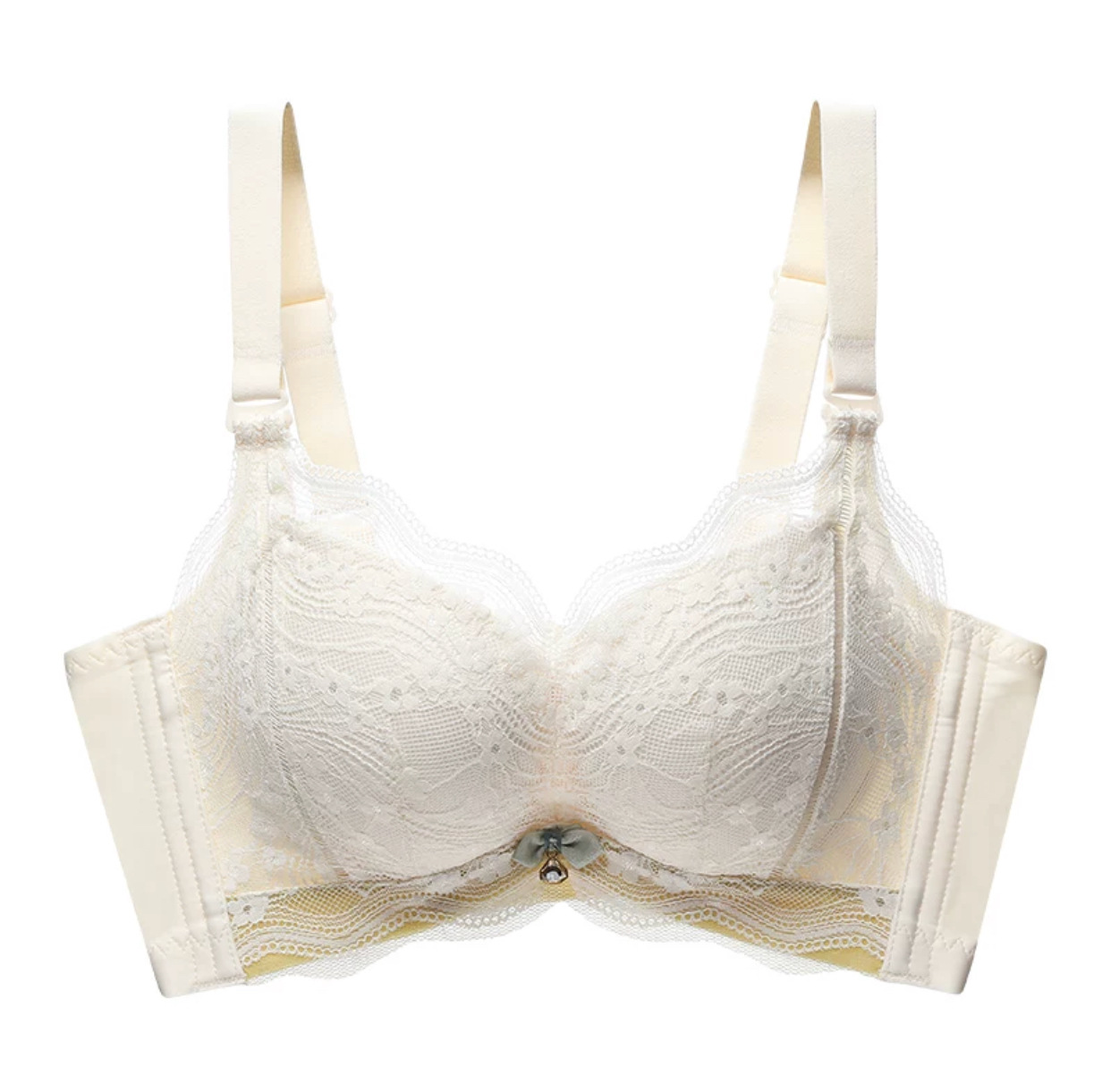 Entidad estilo inalámbrico súper grueso 6cm ropa interior de las mujeres Sujetador push up grueso ajustable pecho plano pequeño pecho sujetador grande image 5