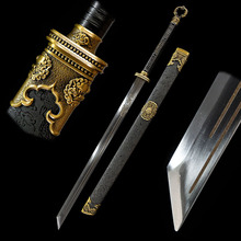 龙泉市刀剑手工唐横刀环首刀一体长刀高锰钢宝剑冷兵器收藏未开刃