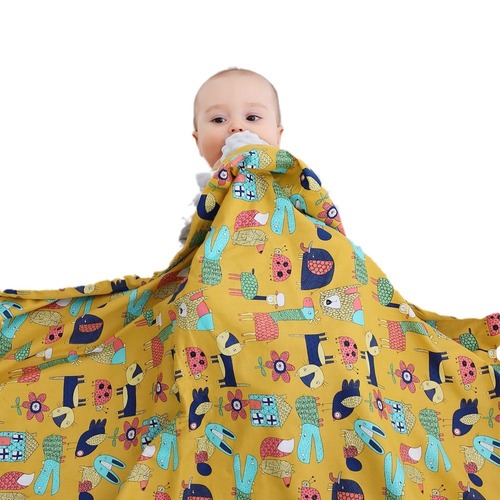 宝宝盖毯全棉卡通婴儿双层盖毯四季儿童3D安抚豆豆盖毯推车盖毯子