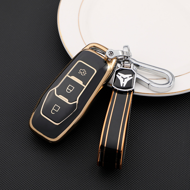 Suitable for Ford Edge, Mondeo, Taurus, Explorer, Mustang, Popular Gold-Edged Car Key Case