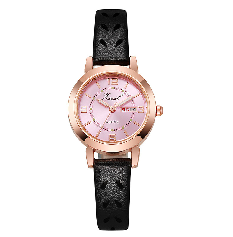 Online celebrity live streaming women's Korean version minimalist waterproof luminous dual calendar non mechanical_voghion.com