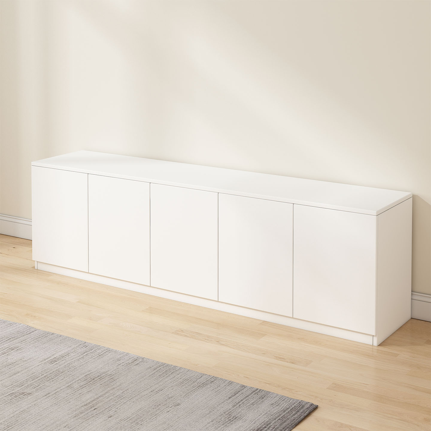 Modern Simple Bay Window Cabinet White Storage Cabinet Flat Door Home Wall Kitchen Storage Cabinet Balcony Living Room Storage