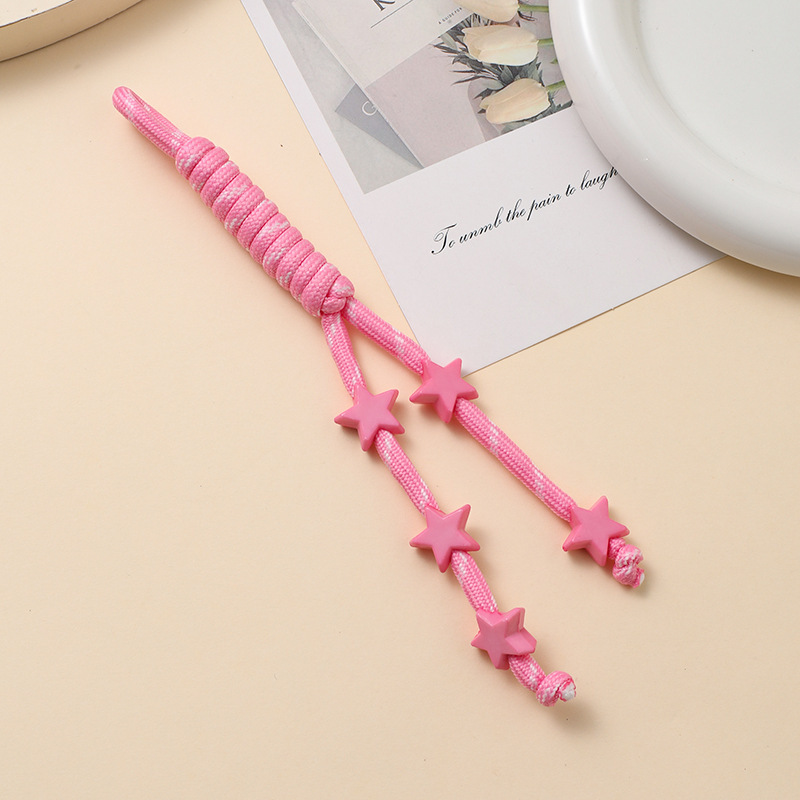 新しいファッションマルチカラー織りストラップ diy パーソナライズされたスターアクセサリーバッグ水カップペンダントストラップ製品卸売|undefined