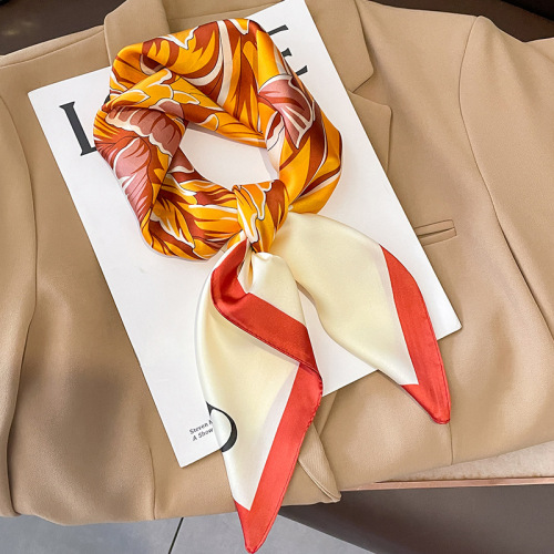  Peony fashionable imitation silk temperament small square scarf women's silk scarf decorative scarf temperament scarf shawl gauze scarf