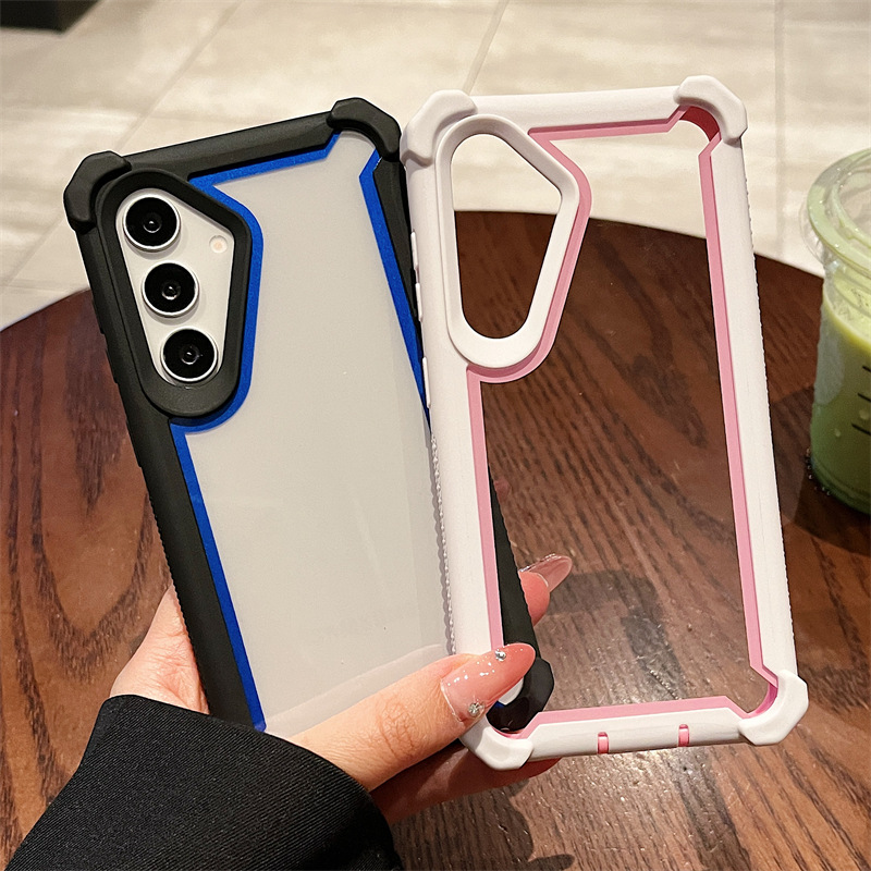 Funda para teléfono móvil Samsung S26UltraS25+ con diseño de bloques de color y protección anticaída en las cuatro esquinas A17A56A57A37 Europa y América image 2