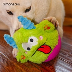 Qmonster Pet Dog Toy, Wobbly Series, Noisy Plush Dog Chew Rubber Dog for Boredom Relief and Self-Entertainment
