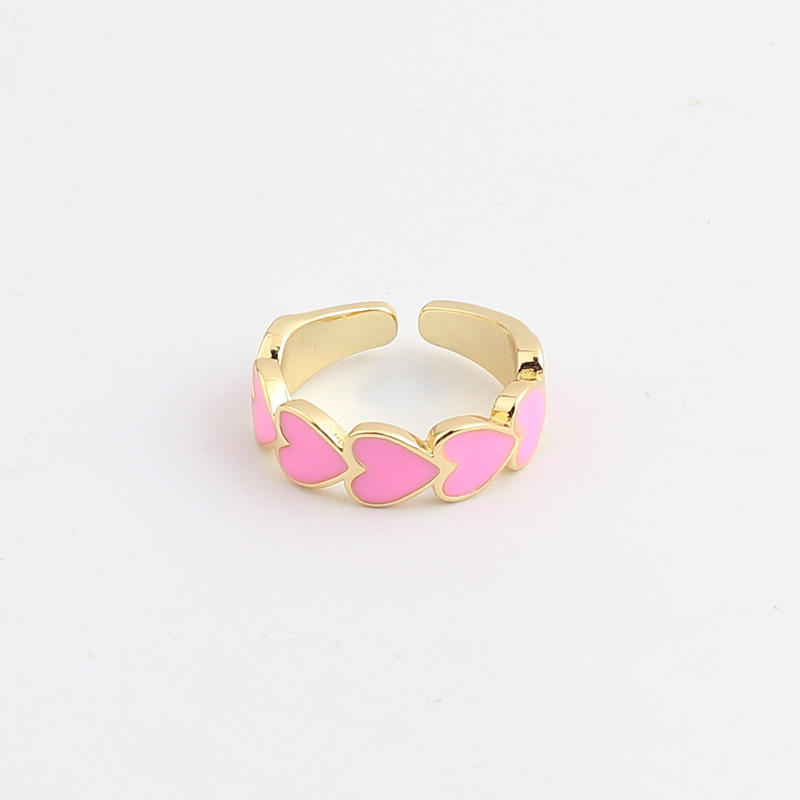 Fashion Heart Shape Copper Plating Open Ring 1 Piece