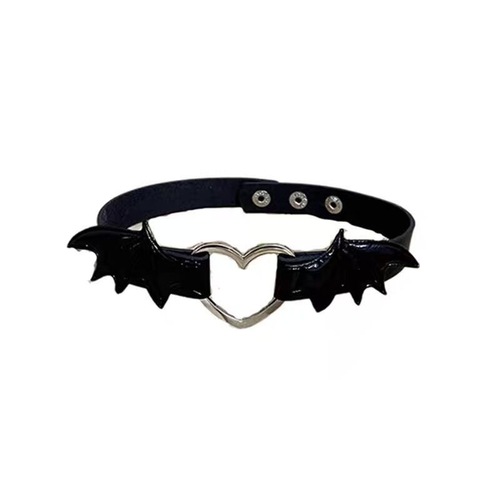 Gothic dark wings leg chain leg cuff Y2K subculture heart sexy stretch thigh strap Lolita