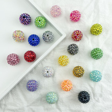 跨境20mm树脂钻球杨梅球混色散珠chunkybeadsDIY点钻塑料珠彩珠