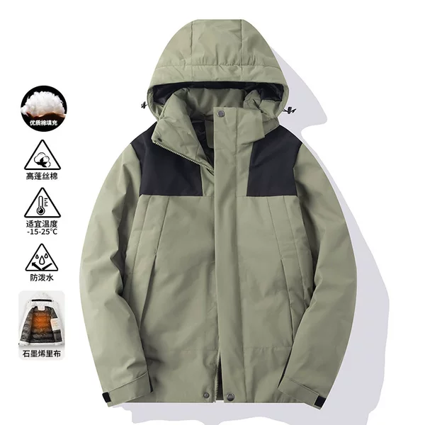 In-stock men's and women's autumn and winter thick cotton jackets, windproof and waterproof outdoor cold-weather mountaineering workwear jackets