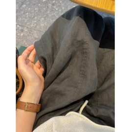 老钱风亚麻阔腿裤女春夏薄款大码胖mm慵懒风高腰宽松弯刀休闲长裤