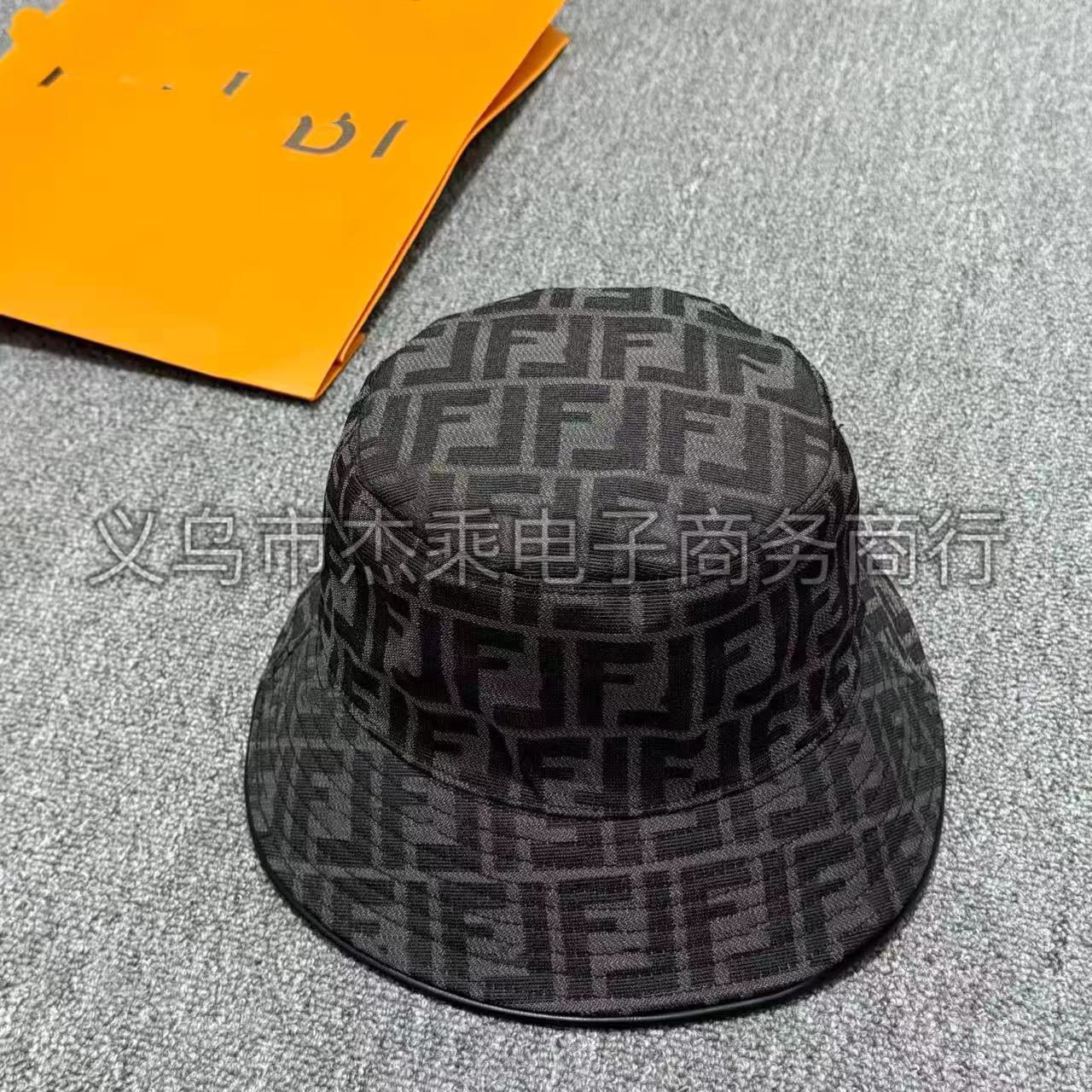Fendi Jacquard FF Fabric Bucket Hat Black/Grey