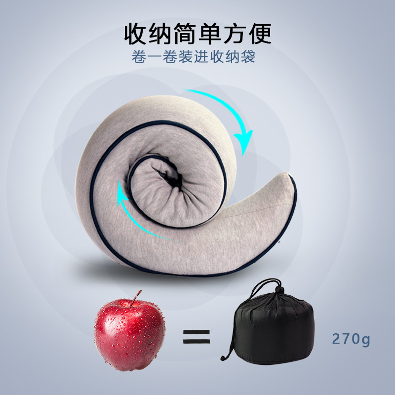 Almohada de viaje en forma de U de espuma viscoelástica, superventas transfronteriza, almohada de cuello para avión, almohada en forma de U de rebote lento para la columna cervical.