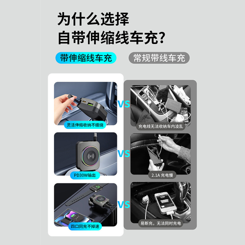 クロスボーダーワイヤレス充電器 PD30W 時計携帯電話ワイヤレス充電車の充電器モバイル電源急速充電ケーブルポータブルユニバーサル|undefined