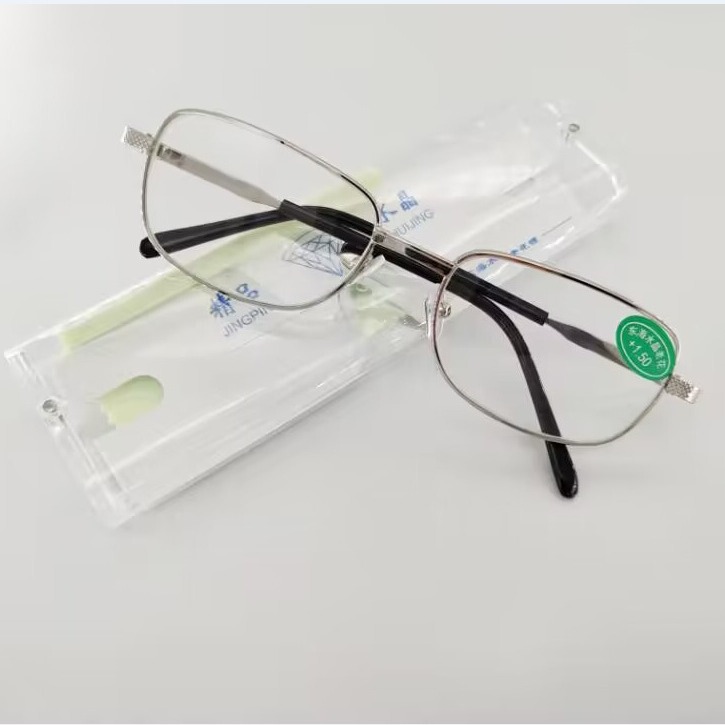 Brass frame full frame Donghai crystal glass reading glasses metal frame optical glass reading glasses