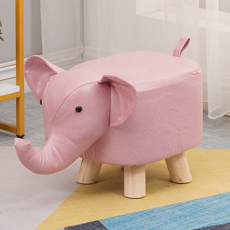 Fábrica directa taburetes para niños taburetes para animales taburetes de madera sólida para cambiar zapatos taburetes creativos pequeños taburetes de casa sala de estar dibujos animados lindos