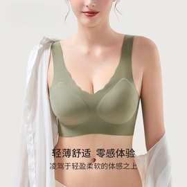 ROVO夏内衣背心款聚拢大胸胸罩防下垂文胸无痕固定杯夏薄款美背