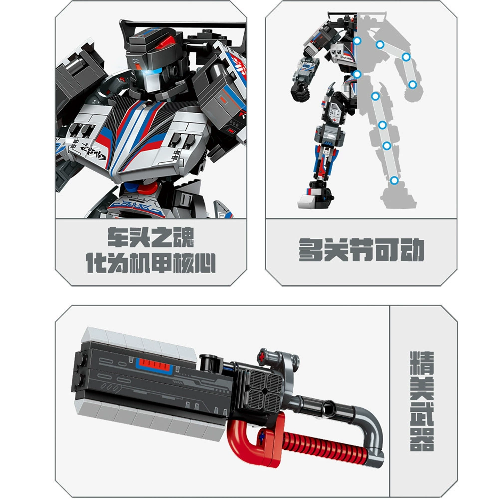 森宝积木 Compatible with LEGO Beast Mecha Gun Hunter Lingya Mechanical Code Transformation Mecha Boy Assembling Toy