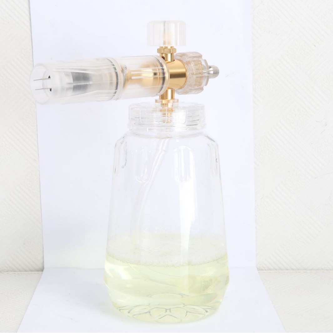 新款透明PA透明壶身壶头泡沫壶高压水枪喷壶清洗机洗车可调节