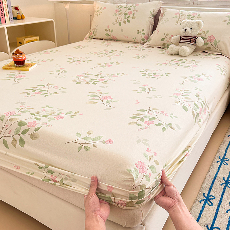 2025 nueva sábana de algodón pequeña fresca funda protectora de colchón de algodón de una sola pieza cubierta de cama para niños dormitorio 2025 nueva