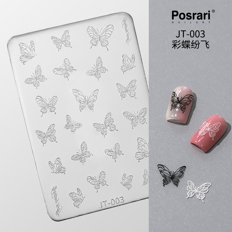 Posrari Internet celebridad uñas 3D alivio uñas molde cristal epoxi DIY tallado alto molde de silicona transparente