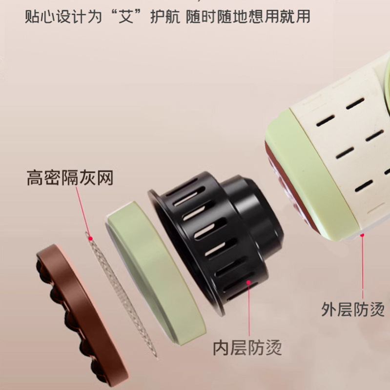 玉美灸礼箱石灸棒掻き棒板身体灸灸箱家庭用灸缶養生携帯|undefined