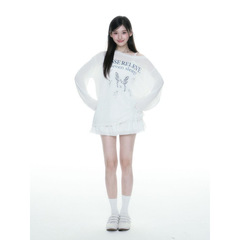 S010 夏用薄手ブラウス ガーゼトップ レディース オリジナルバレエ リヨセル 日焼け止め 斜め肩Tシャツ