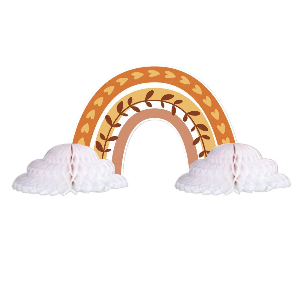Bohemia cumpleaños fiesta decoración nube cumpleaños tire bandera Groovy Arco Iris panal decoración cumpleaños traje