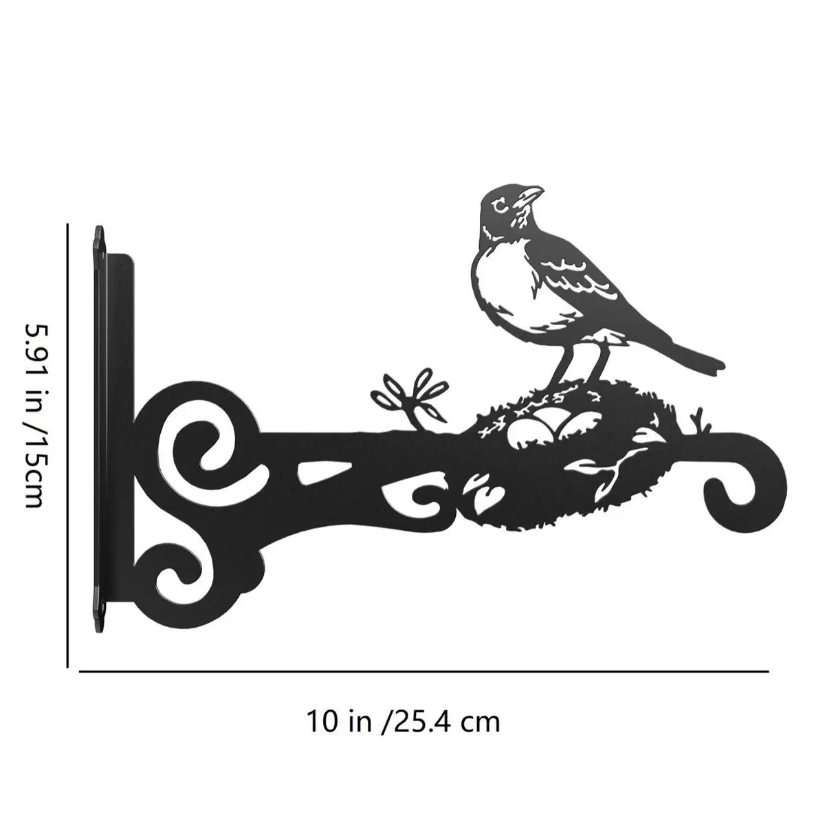 美学の壁の植物のフックの屋内および屋外-金属の掛かる植物のブラケットのベルトの美しい鳥の図