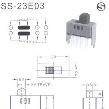 供应开关SS-23E03拨动开关 可制定拨动开关双极三位加 工制定