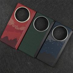 新しい vivo xfold5 ケブラー携帯電話ケース Xfold5 中央軸携帯電話ハードシェルアラミドカーボンファイバーに適しています