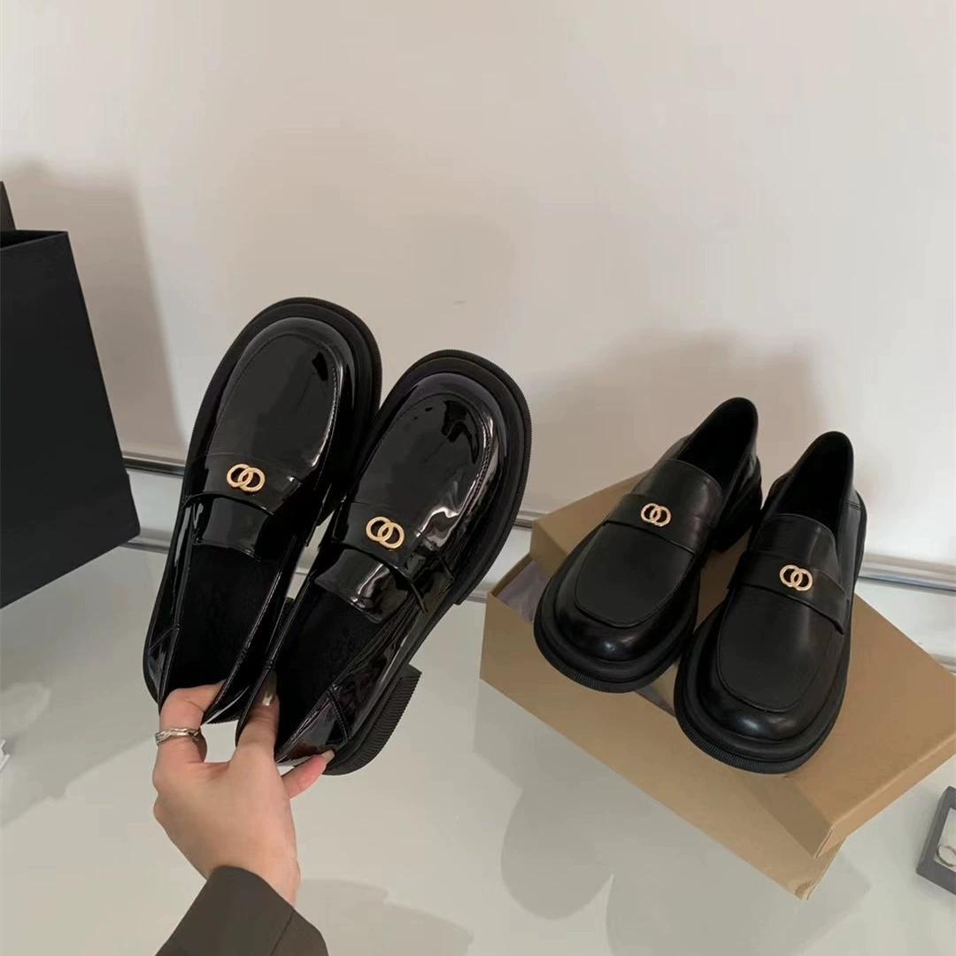 Высококачественная кожаная обувь, однослойная обувь в британском и французском стиле ретро в стиле Шанель, лоферы, Новинка осени и зимы 2022 года, женская обувь на мягкой подошве