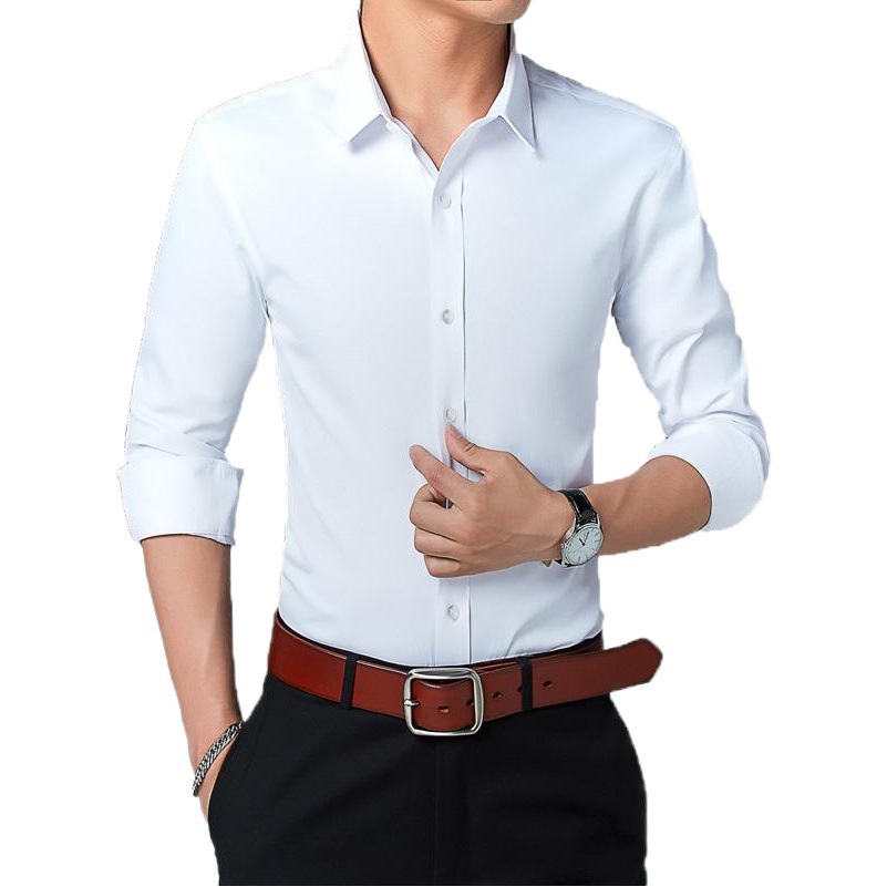 Camisa de manga larga para hombres delgada para hombres Camisa de color sólido juvenil coreana Rebeca al por mayor para hombres Otoño e invierno