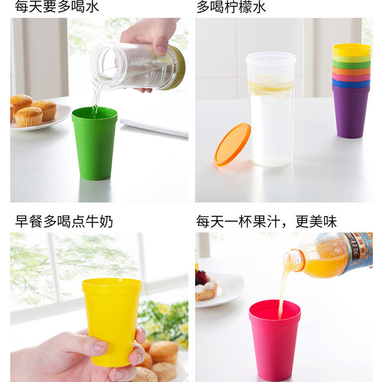 旅行用ポータブルレインボーカップ、カラフルなプラスチックカップ、屋外ピクニックドリンクカップ、ポータブルカップセットのみ|undefined