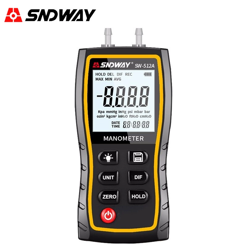 Измеритель перепада давления с цифровым дисплеем Shendawei SW-512A/B/C, микрометр, ручной измеритель перепада давления, цифровой датчик, измеритель давления