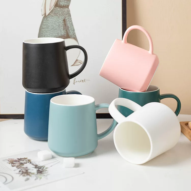 Creative coffee ceramic matte tableware with glass, tea cup, Birthday gift