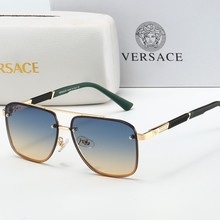 跨境新款复古方框太阳镜人头像欧美时尚无框墨镜 金属休闲遮阳镜