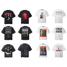 25跨境潮牌saint婴儿人像天使经典复古印花短袖纯棉男女t恤